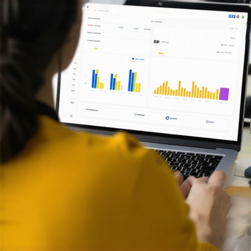 Person analyzing local SEO and Google Business Profile data on laptop
