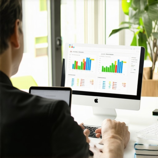 Business owner reviewing local SEO strategies on a laptop with charts and notes