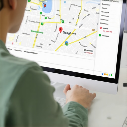 Person reviewing analytics dashboard with Google Maps