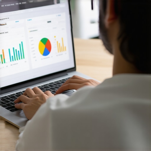 SEO expert reviewing Google Business Profile insights on a laptop