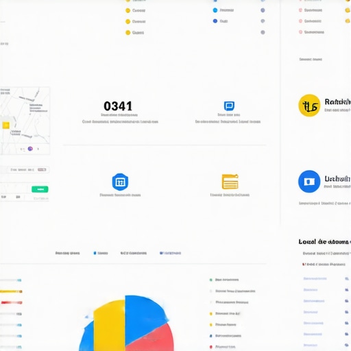 Dashboard displaying local SEO analytics, map rankings, and schema markup