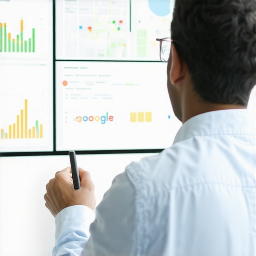 Digital marketer analyzing SEO data for Google Maps rankings