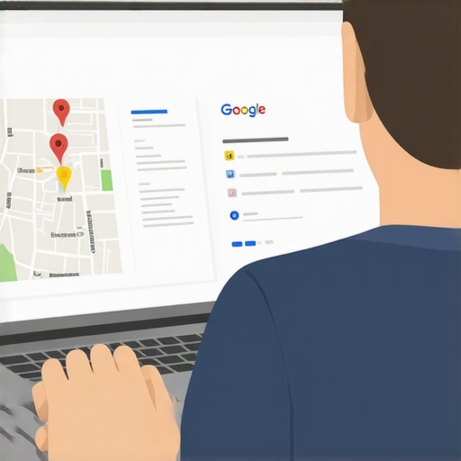Person analyzing local SEO and Google Maps strategies on a laptop