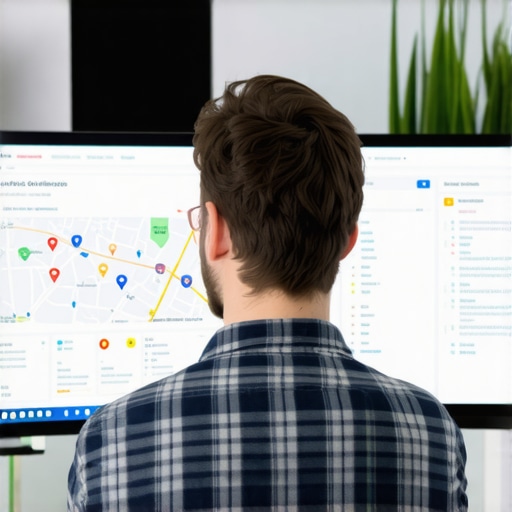 Person reviewing Google Maps SEO performance on a laptop.
