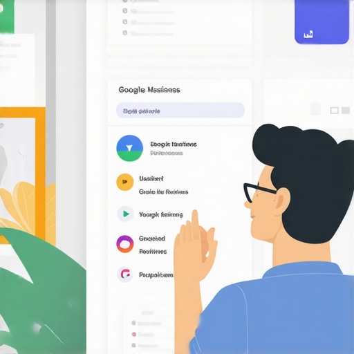 Business owner enhancing Google My Business listing with editing tools and uploading images.