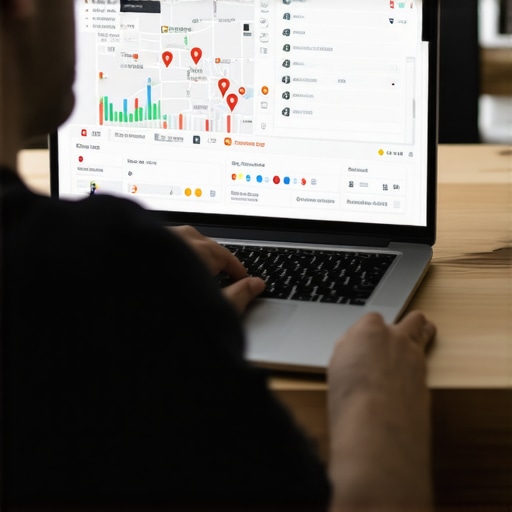 Analyzing Local SEO Data for GBP Success Business owner reviewing local SEO performance on laptop