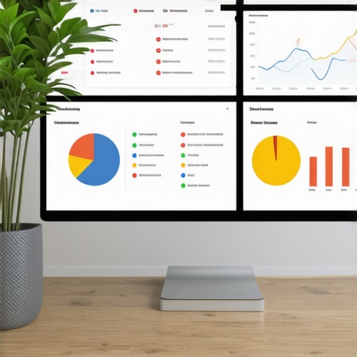 Screen showing local SEO metrics and rankings in a professional setting