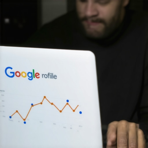 Optimizing GBP for Growth Business owner editing Google Business Profile on laptop with growth charts