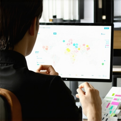 Business owner reviewing charts and maps to improve local SEO