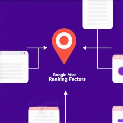 Diagram illustrating advanced Google Maps ranking factors such as user signals and local relevance.