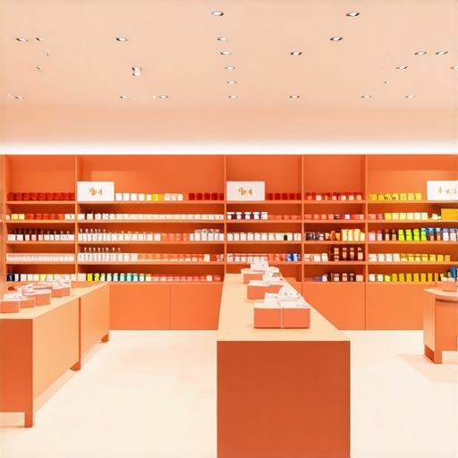 Modern retail store with well-stocked shelves displaying diverse products.