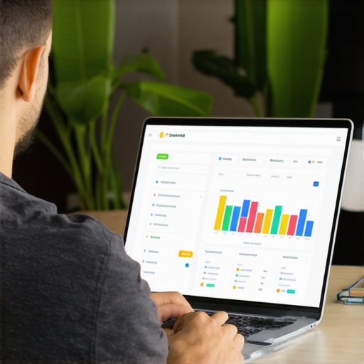 A professional monitoring local SEO metrics on BrightLocal dashboard