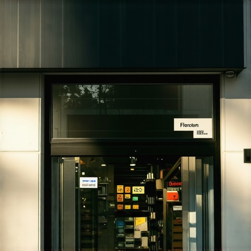 A bustling local shop displaying prominent, optimized signage attracting customers