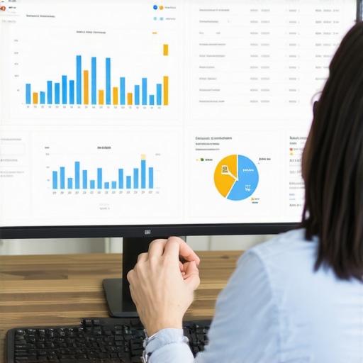 A person reviewing local SEO analytics on a digital dashboard.